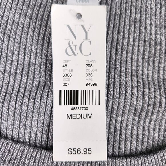 NY&C New York & Company Womens Long Knit Sweater Size M Gray New - Picture 3 of 6